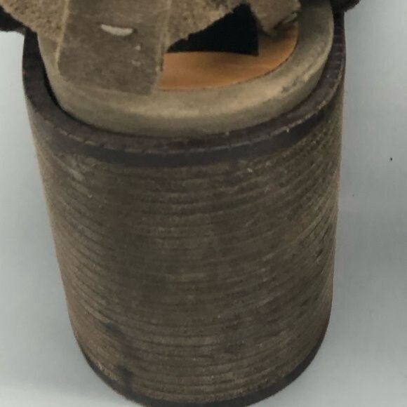 dolce vita brown suede zip up chunk heel open toe shoes size 9.5 READ - Picture 6 of 13